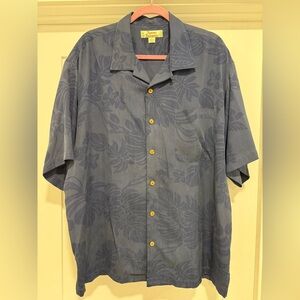 Tommy Bahama Blue Tropical-Print Camp Shirt